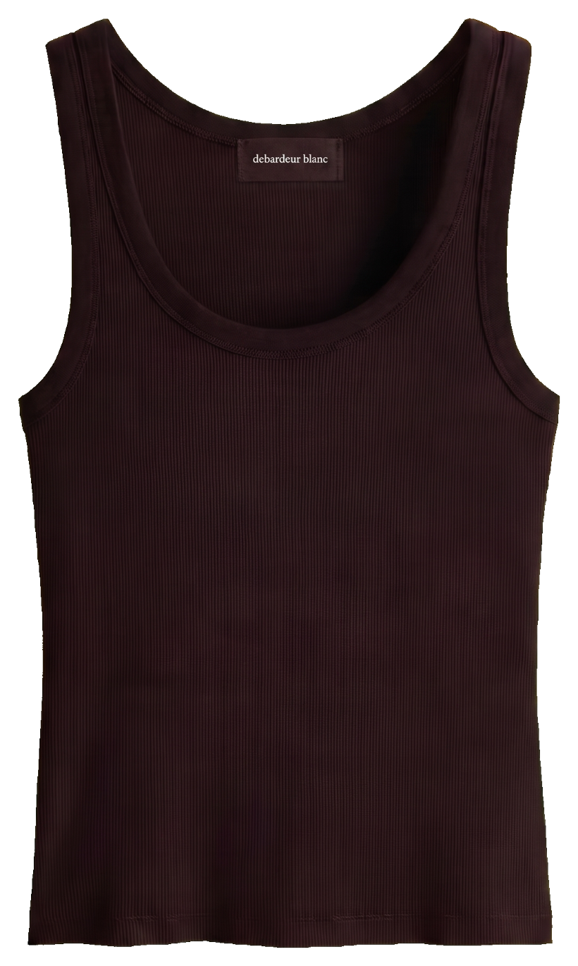 débardeur marron côtelé, coton premium